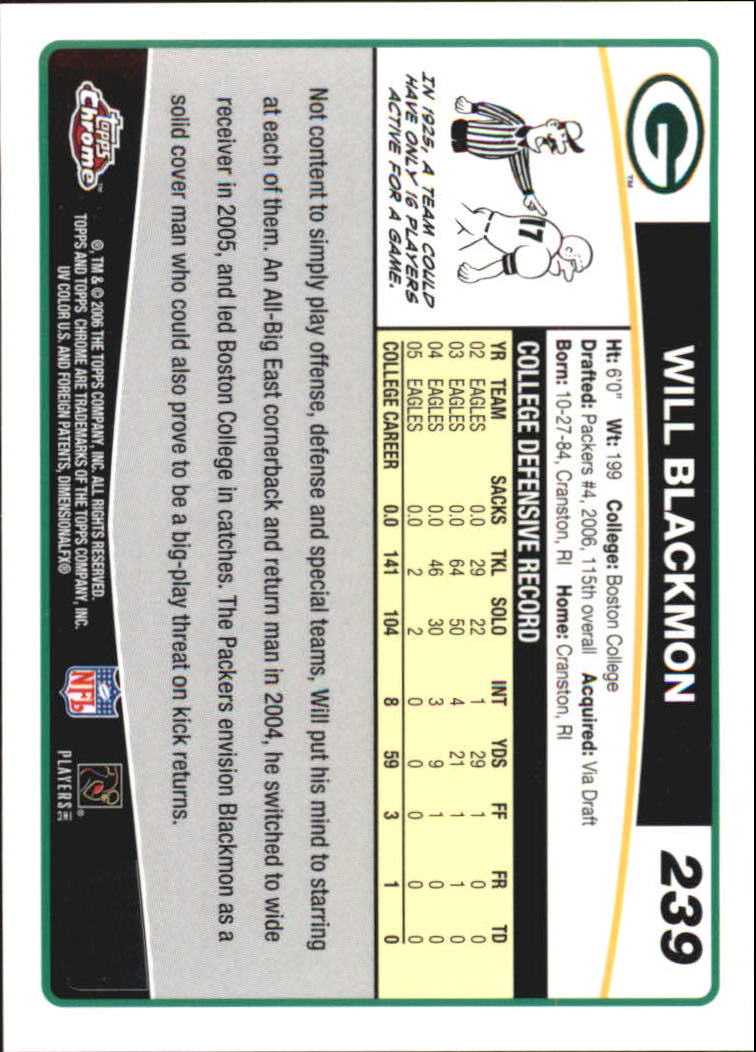 A0893- 2006 Topps Chrome FB Cards 251-275 +Inserts -You Pick- 15+ FREE US SHIP - Picture 155 of 317