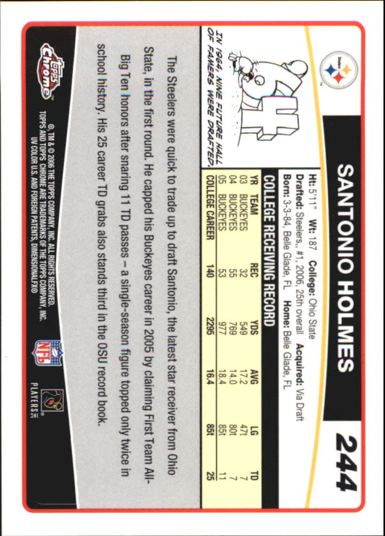 A0893- 2006 Topps Chrome FB Cards 251-275 +Inserts -You Pick- 15+ FREE US SHIP - Picture 165 of 317