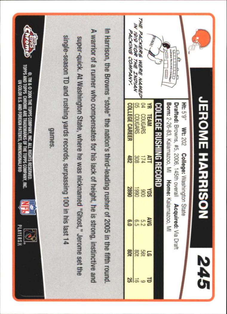 A0893- 2006 Topps Chrome FB Cards 251-275 +Inserts -You Pick- 15+ FREE US SHIP - Picture 167 of 317