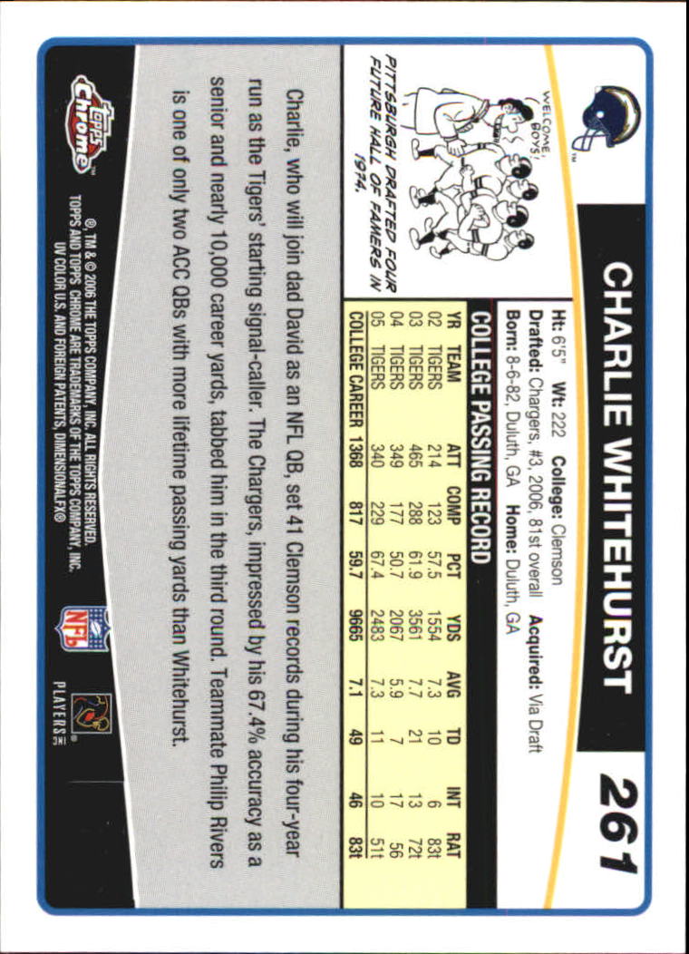 A0893- 2006 Topps Chrome FB Cards 251-275 +Inserts -You Pick- 15+ FREE US SHIP - Picture 177 of 317