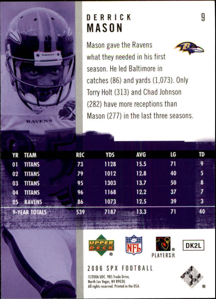 2006 SPx (Upper Deck) Football "Main Set" Cards #1 to #180 - Picture 19 of 231