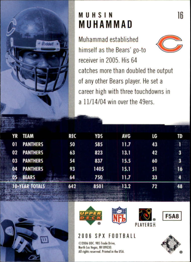 2006 SPx (Upper Deck) Football "Main Set" Cards #1 to #180 - Picture 33 of 231