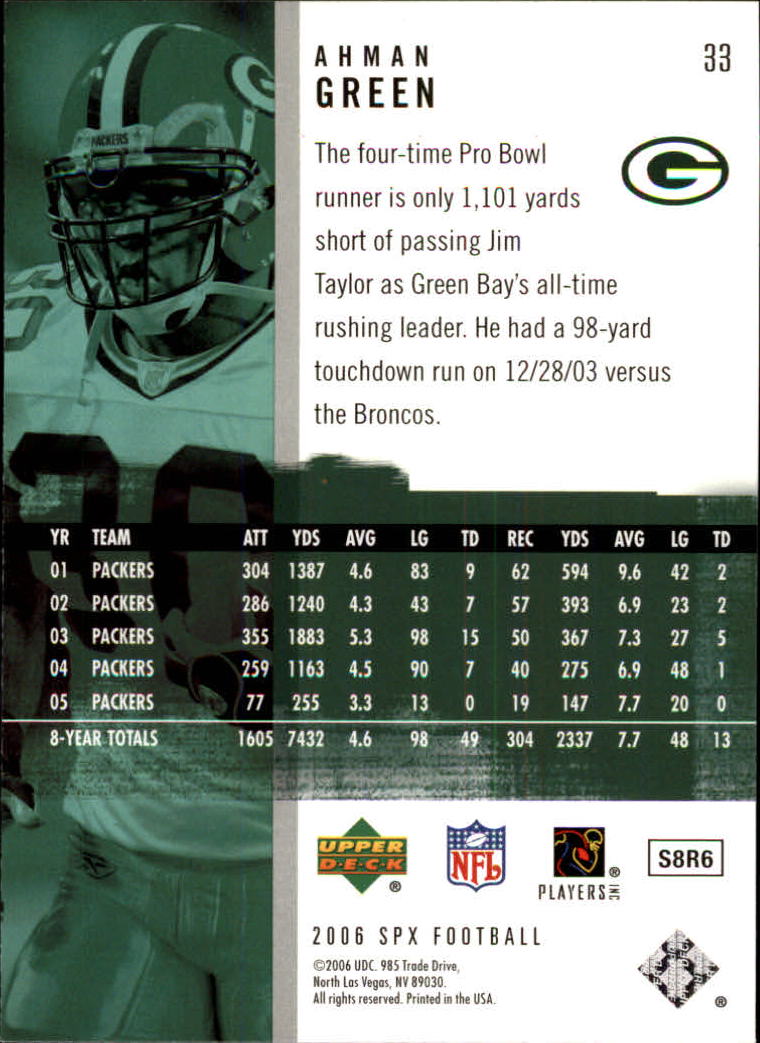 2006 SPx (Upper Deck) Football "Main Set" Cards #1 to #180 - Picture 67 of 231