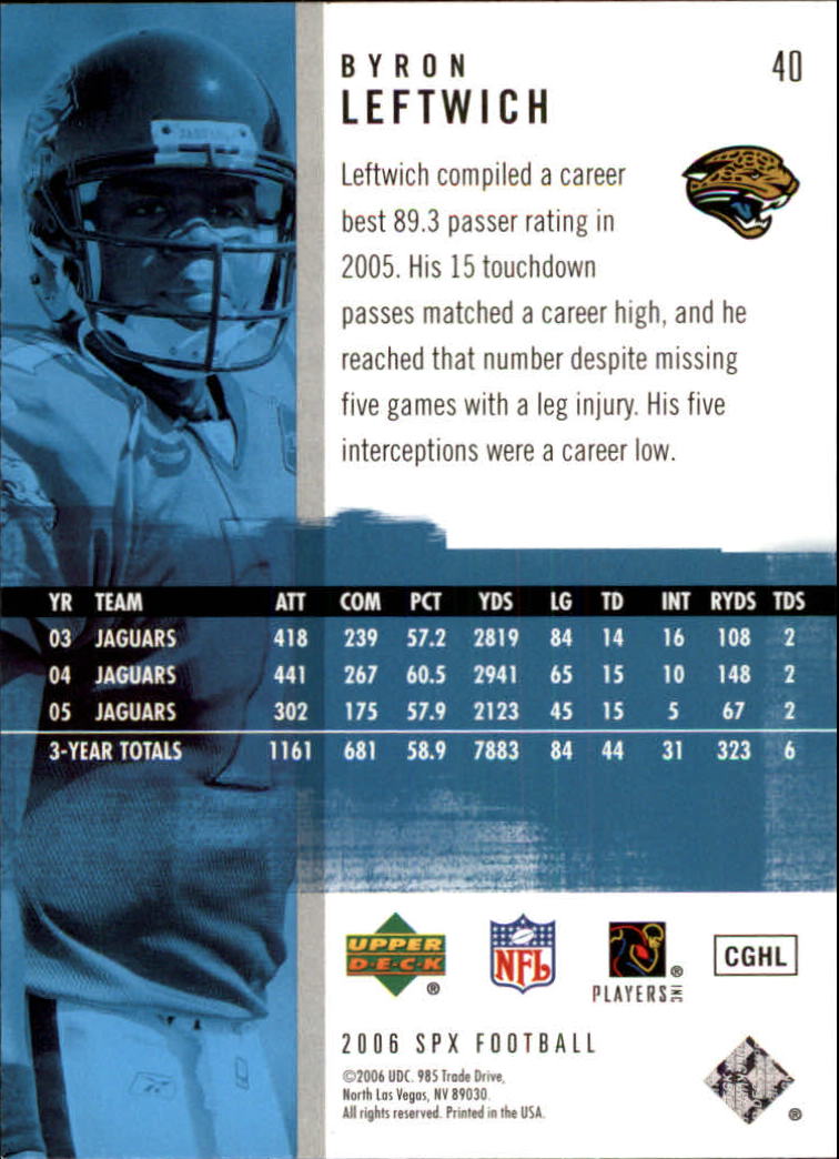 2006 SPx (Upper Deck) Football "Main Set" Cards #1 to #180 - Picture 81 of 231