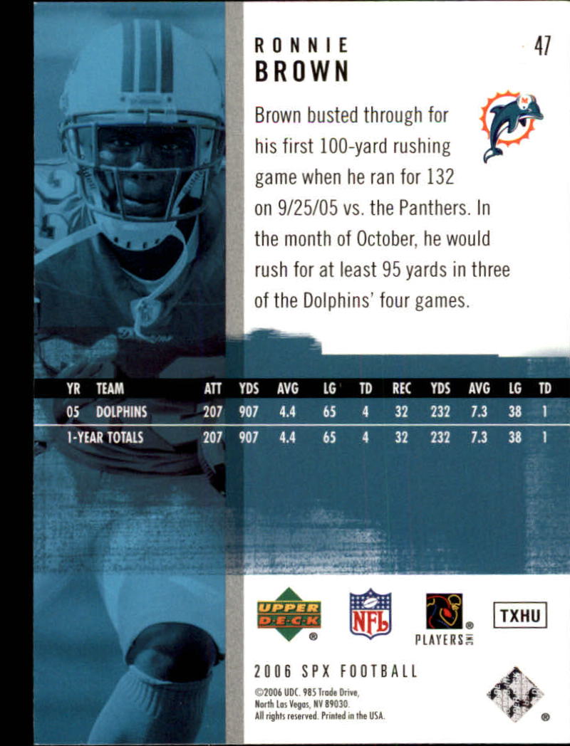 2006 SPx #47 Ronnie Brown back image