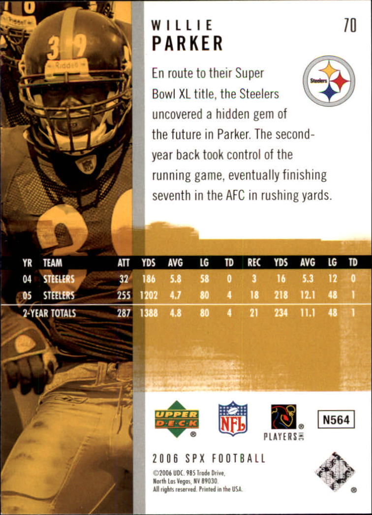 2006 SPx (Upper Deck) Football "Main Set" Cards #1 to #180 - Picture 141 of 231
