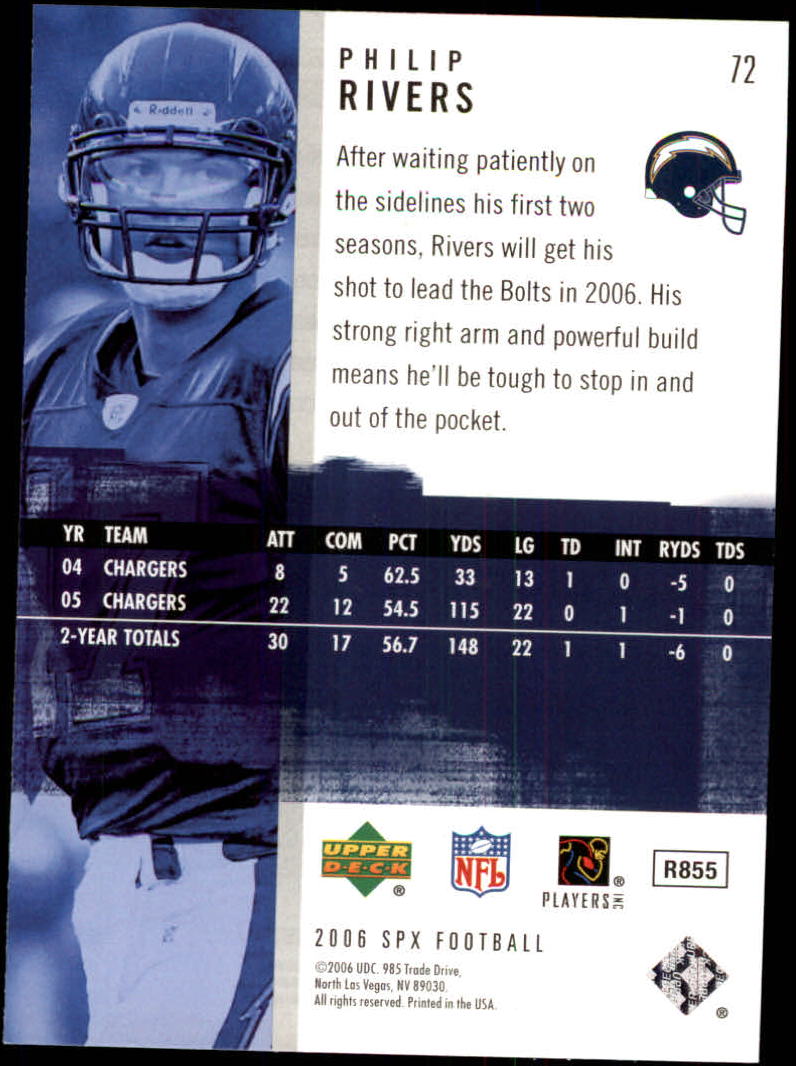 2006 SPx (Upper Deck) Football "Main Set" Cards #1 to #180 - Picture 145 of 231