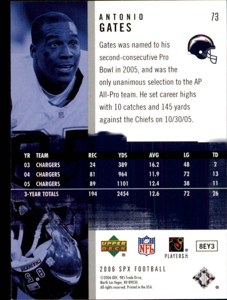 2006 SPx (Upper Deck) Football "Main Set" Cards #1 to #180 - Picture 147 of 231