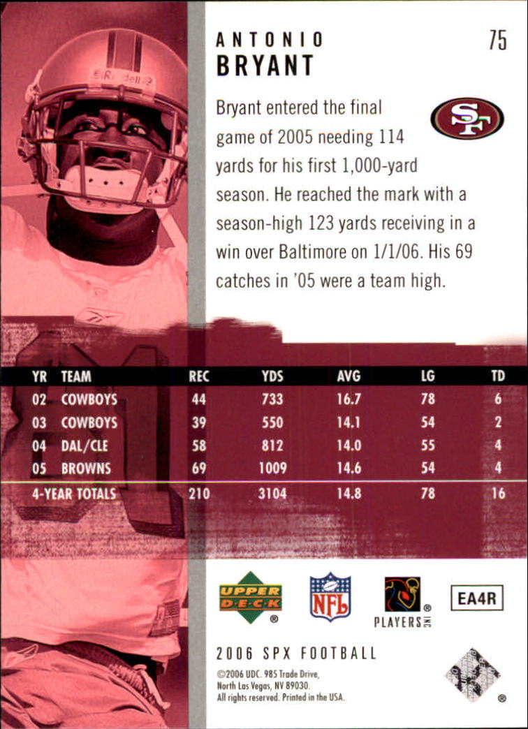 2006 SPx (Upper Deck) Football "Main Set" Cards #1 to #180 - Picture 151 of 231