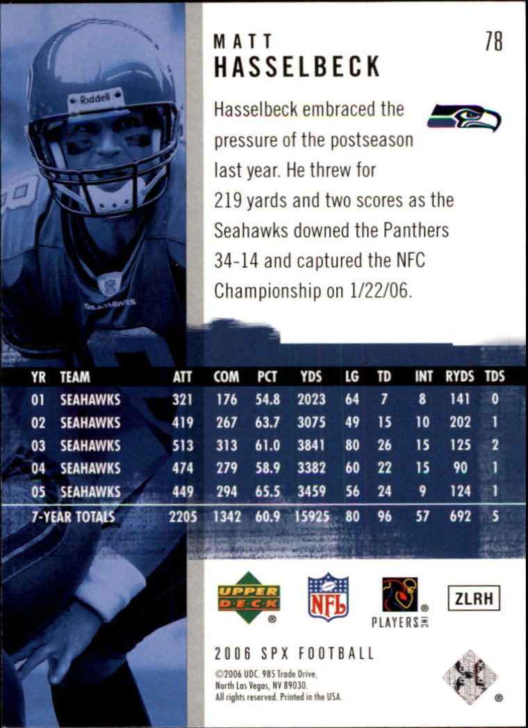 2006 SPx (Upper Deck) Football "Main Set" Cards #1 to #180 - Picture 157 of 231