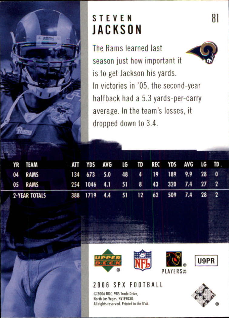 2006 SPx (Upper Deck) Football "Main Set" Cards #1 to #180 - Picture 163 of 231