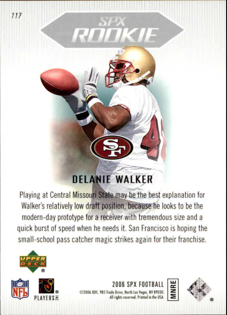 2006 SPx #117 Delanie Walker RC back image