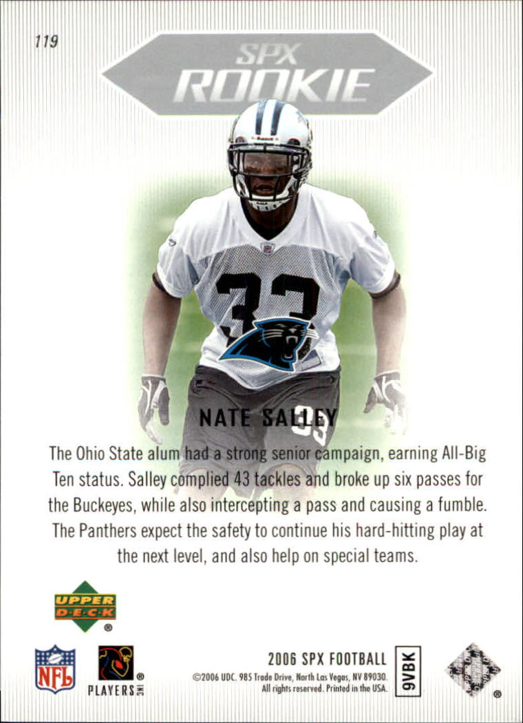 2006 SPx (Upper Deck) Football "Main Set" Cards #1 to #180 - Picture 199 of 231