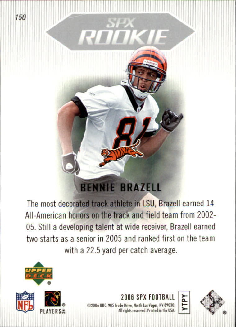 2006 SPx (Upper Deck) Football "Main Set" Cards #1 to #180 - Picture 219 of 231