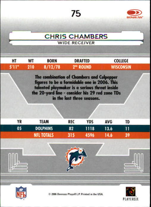 2006 Leaf Certified Materials #75 Chris Chambers back image
