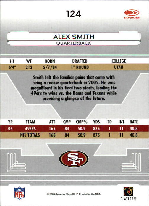 2006 Leaf Certified Materials #124 Alex Smith QB back image