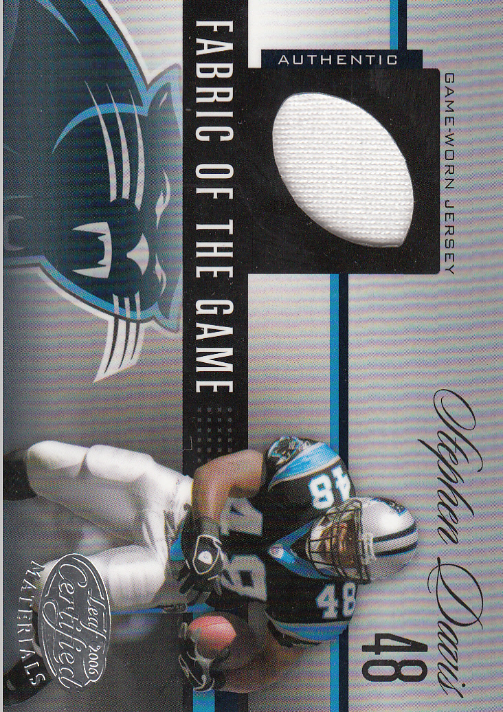2006 Leaf Certified Materials Fabric of the Game Football Die Cut #140 Stephen Davis/75