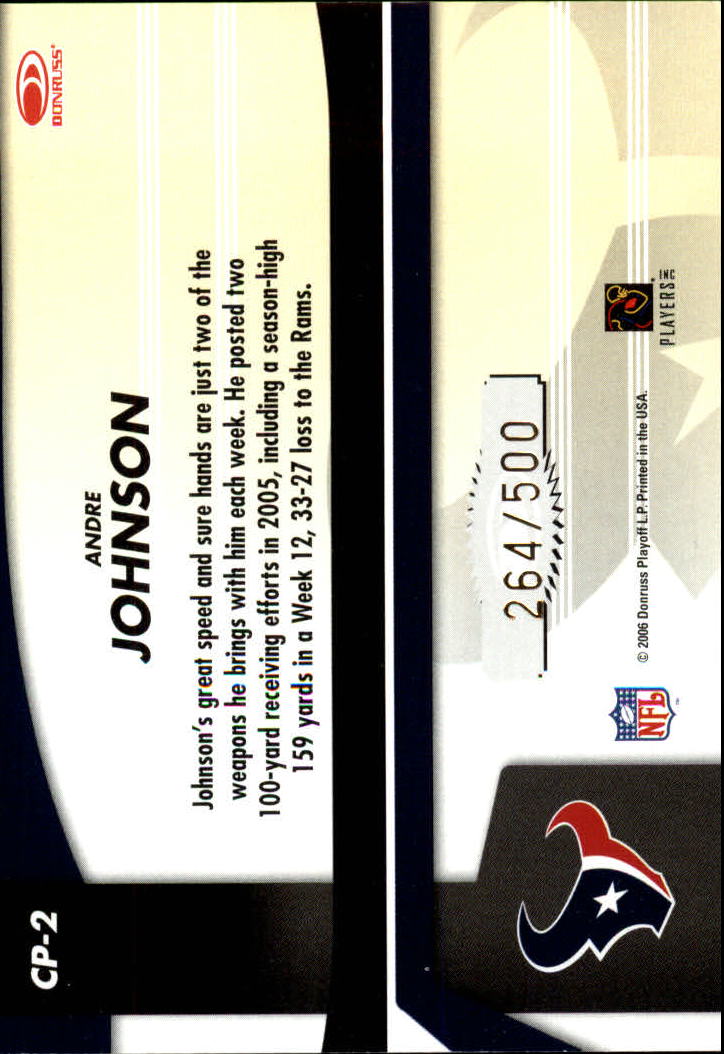 2006 Leaf Certified Materials Certified Potential Mirror #2 Andre Johnson back image
