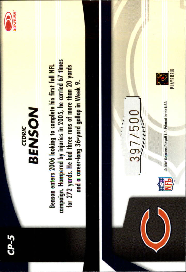 2006 Leaf Certified Materials Certified Potential Mirror #5 Cedric Benson back image