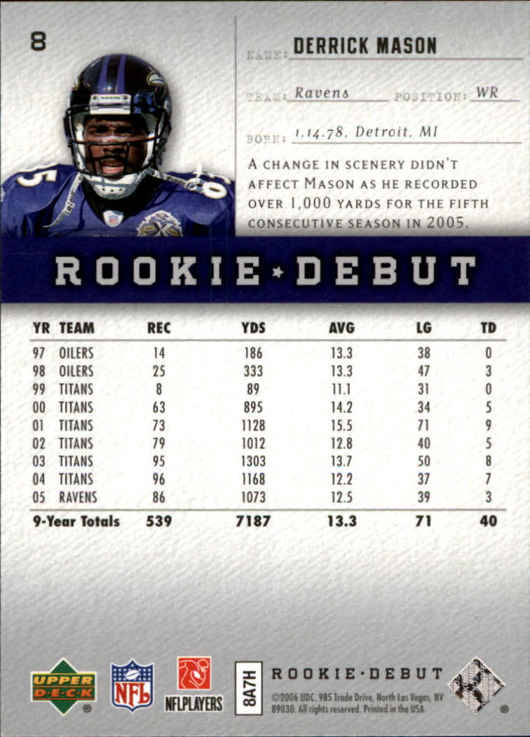 A1866- 2006 Upper Deck Rookie Debut FB +Inserts -You Pick- 15+ FREE US SHIP - Picture 15 of 359