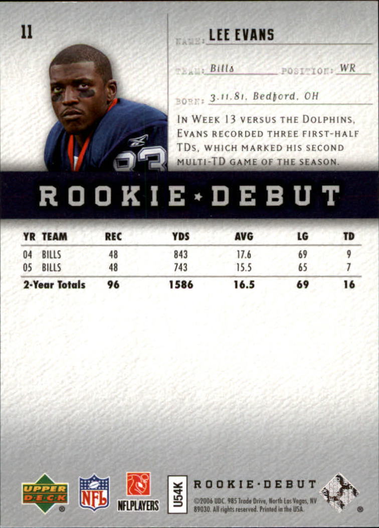 A1866- 2006 Upper Deck Rookie Debut FB +Inserts -You Pick- 15+ FREE US SHIP - Picture 21 of 359
