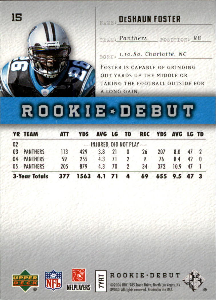 A1866- 2006 Upper Deck Rookie Debut FB +Inserts -You Pick- 15+ FREE US SHIP - Picture 29 of 359