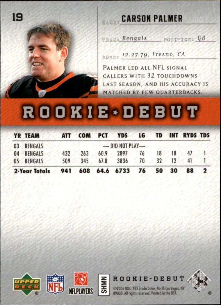 A1866- 2006 Upper Deck Rookie Debut FB +Inserts -You Pick- 15+ FREE US SHIP - Picture 37 of 359