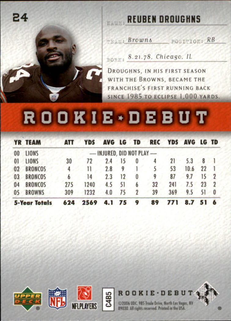 A1866- 2006 Upper Deck Rookie Debut FB +Inserts -You Pick- 15+ FREE US SHIP - Picture 47 of 359