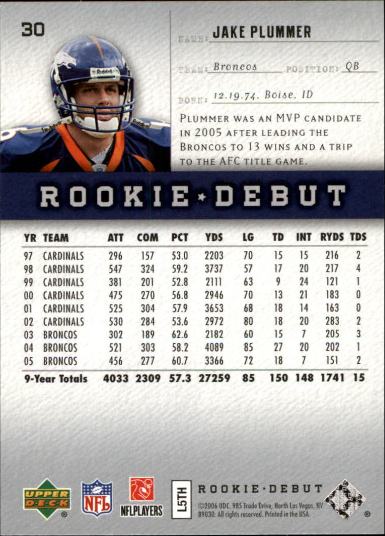 A1866- 2006 Upper Deck Rookie Debut FB +Inserts -You Pick- 15+ FREE US SHIP - Picture 59 of 359