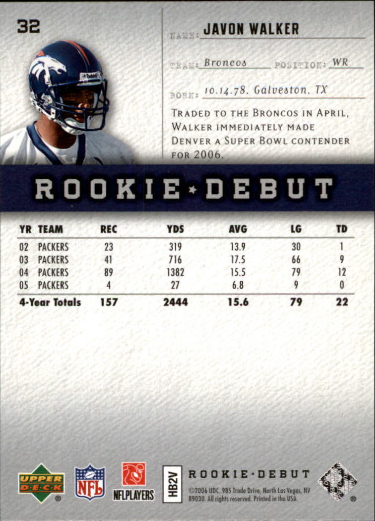 A1866- 2006 Upper Deck Rookie Debut FB +Inserts -You Pick- 15+ FREE US SHIP - Picture 63 of 359