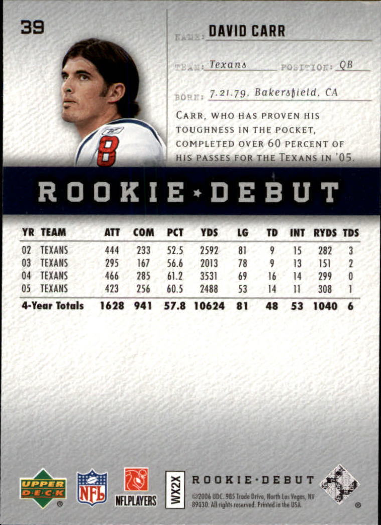 A1866- 2006 Upper Deck Rookie Debut FB +Inserts -You Pick- 15+ FREE US SHIP - Picture 75 of 359