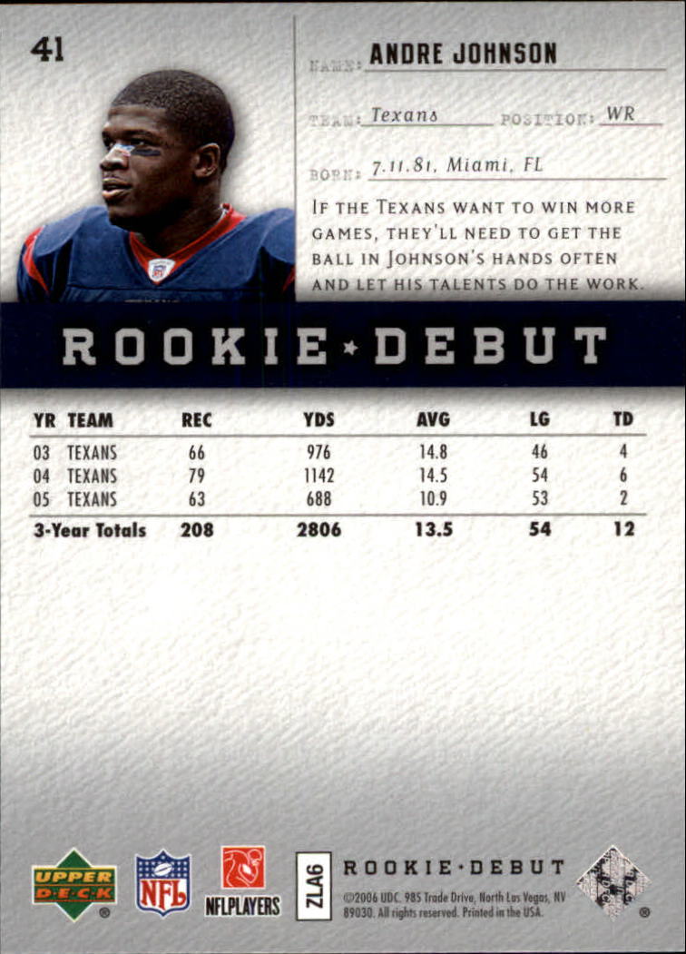 A1866- 2006 Upper Deck Rookie Debut FB +Inserts -You Pick- 15+ FREE US SHIP - Picture 79 of 359