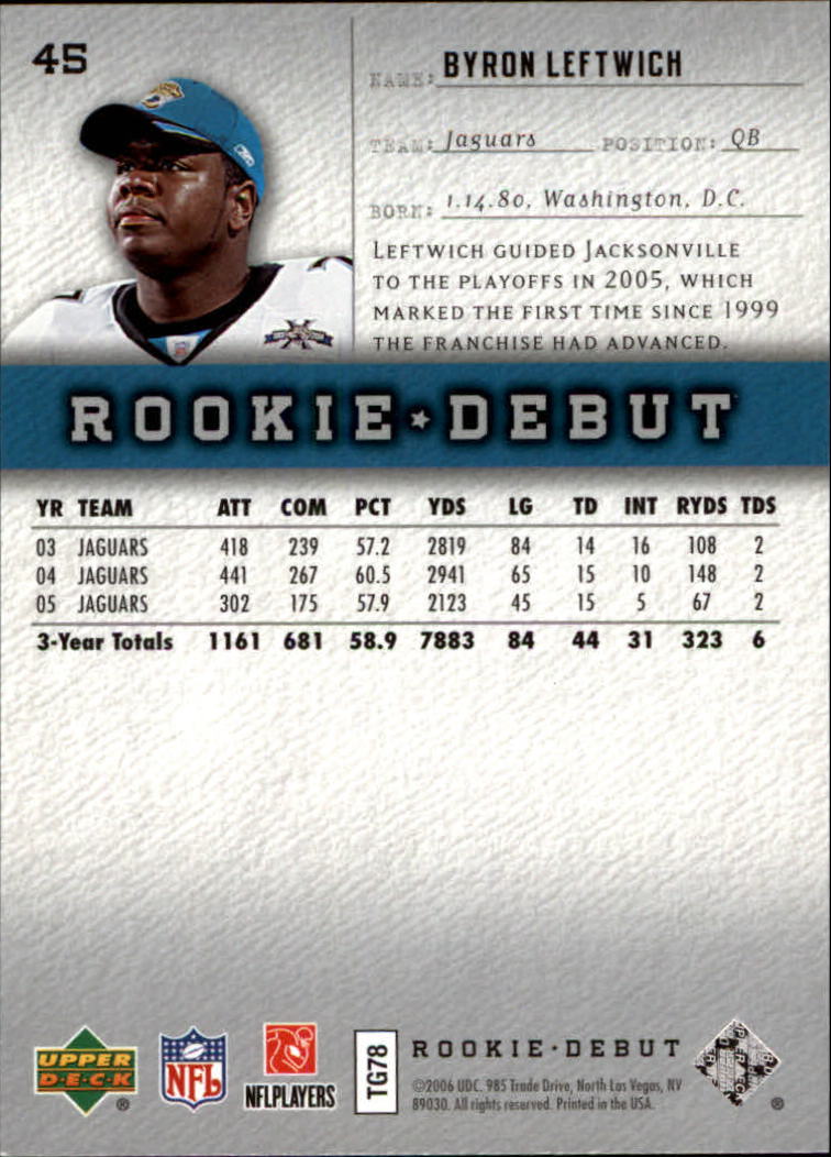 A1866- 2006 Upper Deck Rookie Debut FB +Inserts -You Pick- 15+ FREE US SHIP - Picture 85 of 359