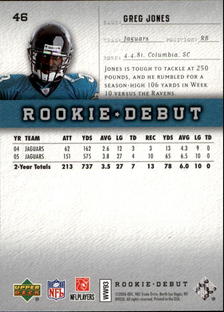 A1866- 2006 Upper Deck Rookie Debut FB +Inserts -You Pick- 15+ FREE US SHIP - Picture 87 of 359