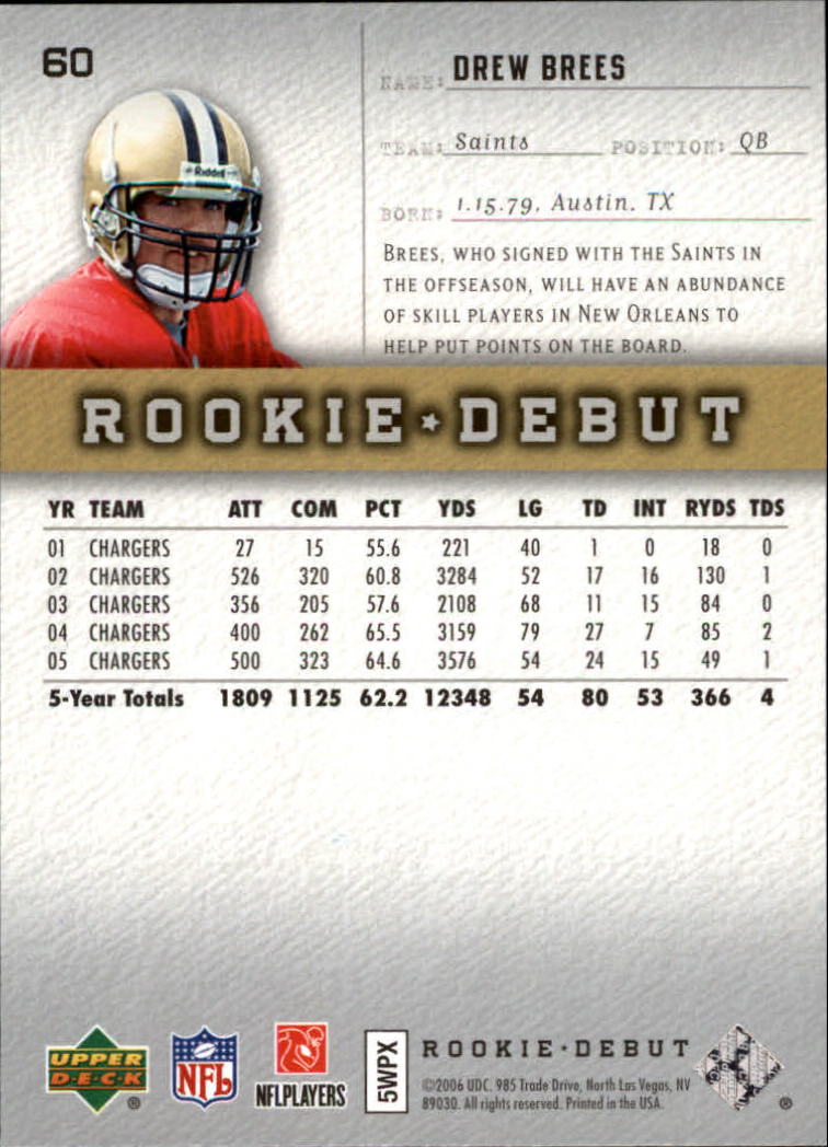 A1866- 2006 Upper Deck Rookie Debut FB +Inserts -You Pick- 15+ FREE US SHIP - Picture 113 of 359