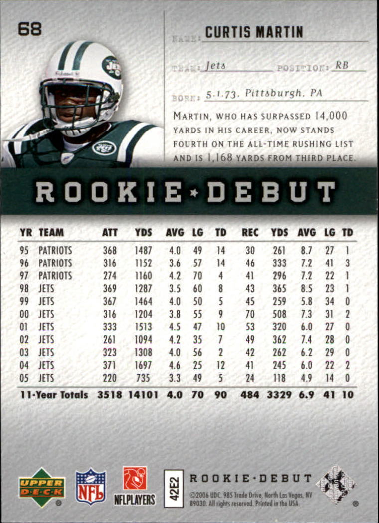 A1866- 2006 Upper Deck Rookie Debut FB +Inserts -You Pick- 15+ FREE US SHIP - Picture 129 of 359