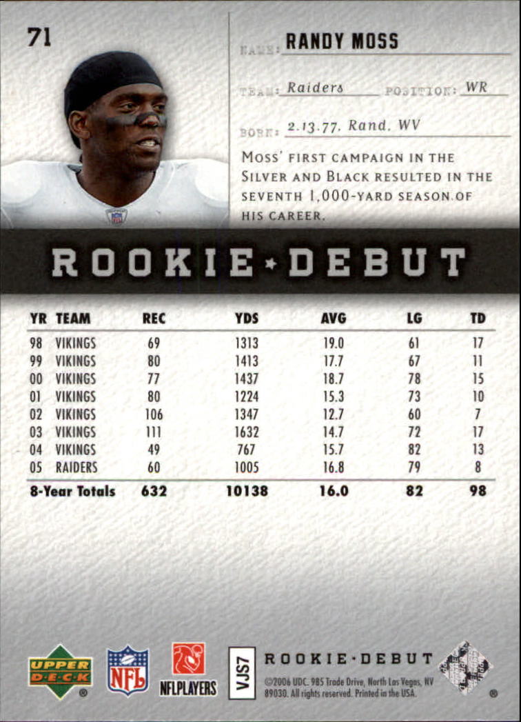 A1866- 2006 Upper Deck Rookie Debut FB +Inserts -You Pick- 15+ FREE US SHIP - Picture 135 of 359