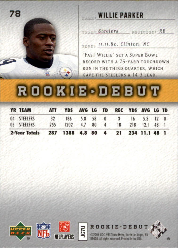 A1866- 2006 Upper Deck Rookie Debut FB +Inserts -You Pick- 15+ FREE US SHIP - Picture 149 of 359
