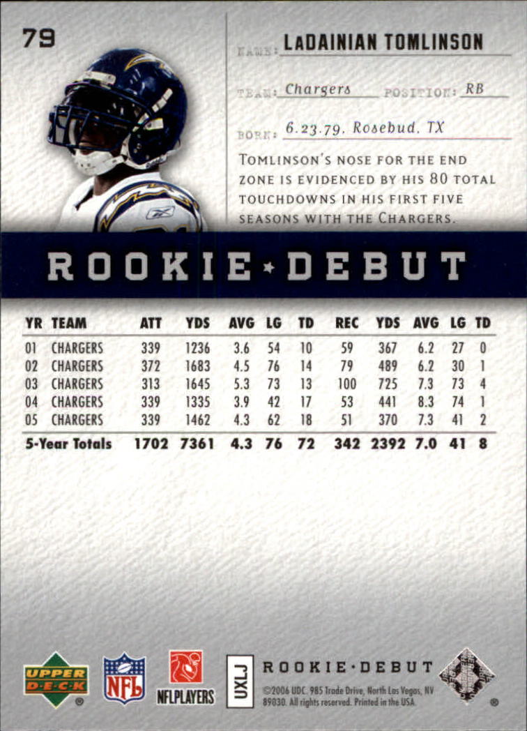 A1866- 2006 Upper Deck Rookie Debut FB +Inserts -You Pick- 15+ FREE US SHIP - Picture 151 of 359