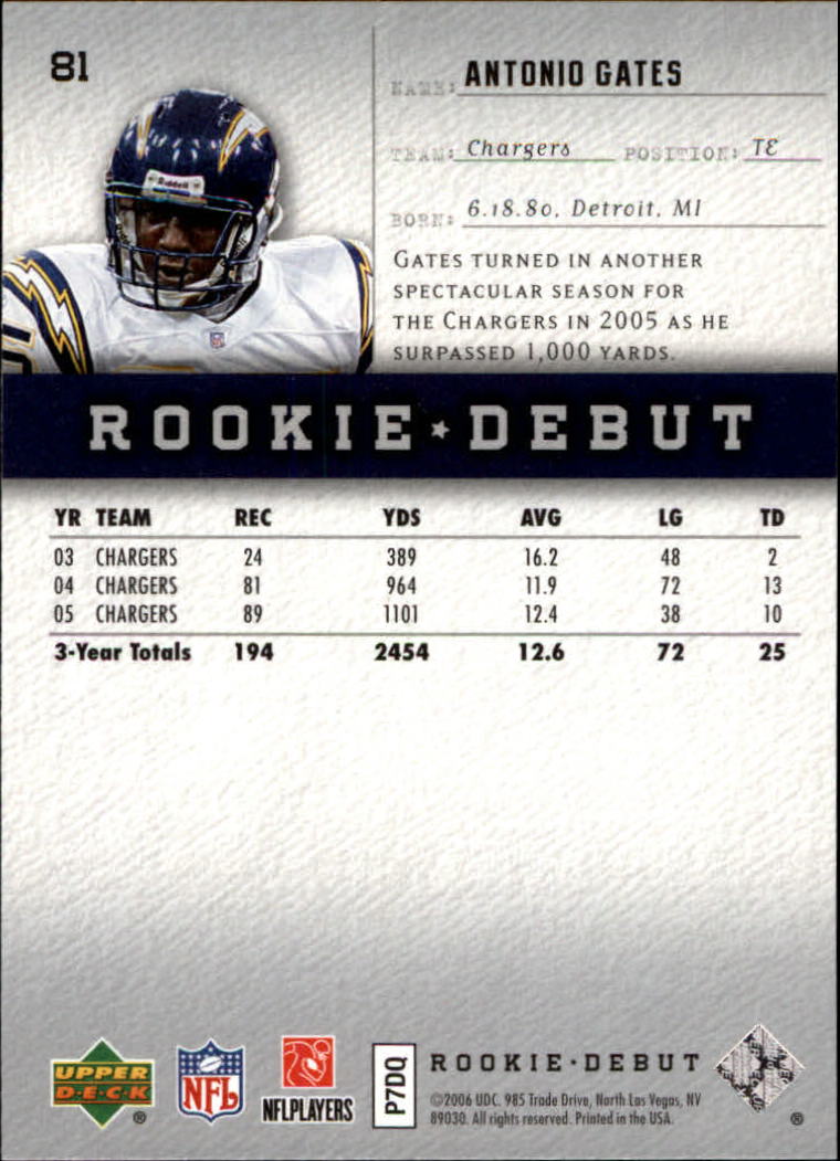 A1866- 2006 Upper Deck Rookie Debut FB +Inserts -You Pick- 15+ FREE US SHIP - Picture 155 of 359