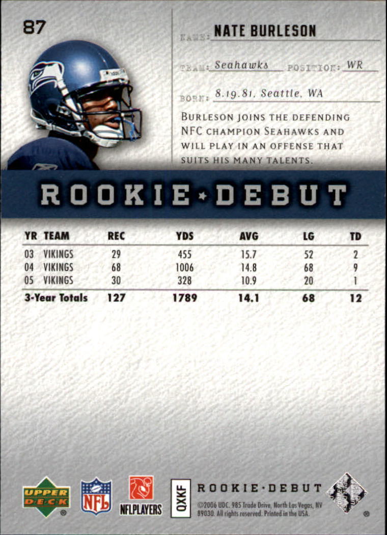 A1866- 2006 Upper Deck Rookie Debut FB +Inserts -You Pick- 15+ FREE US SHIP - Picture 167 of 359