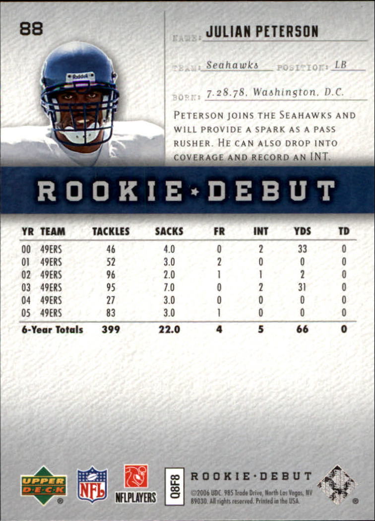 A1866- 2006 Upper Deck Rookie Debut FB +Inserts -You Pick- 15+ FREE US SHIP - Picture 169 of 359