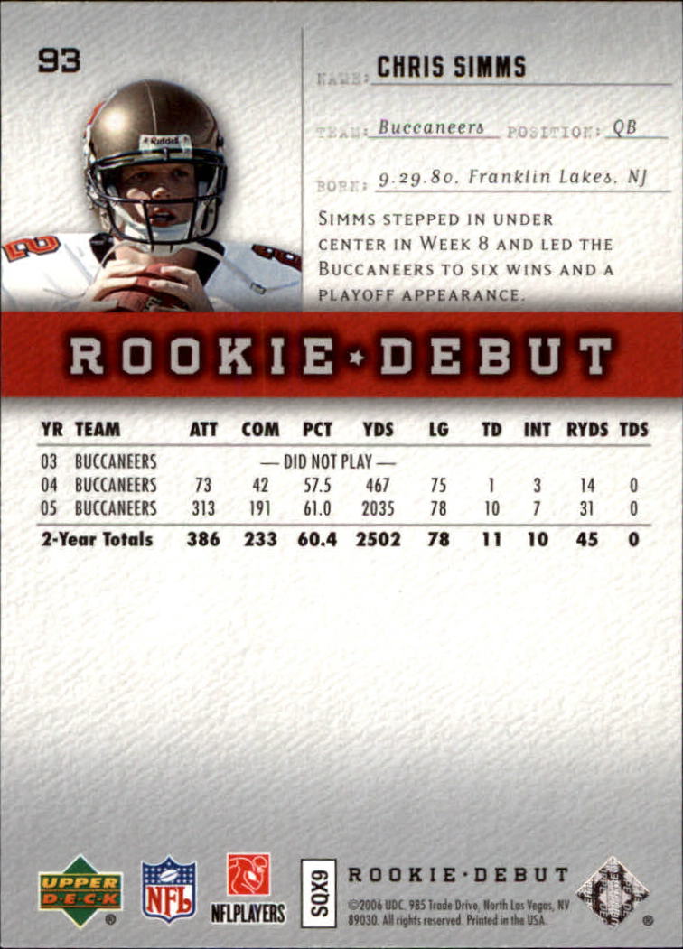 A1866- 2006 Upper Deck Rookie Debut FB +Inserts -You Pick- 15+ FREE US SHIP - Picture 179 of 359