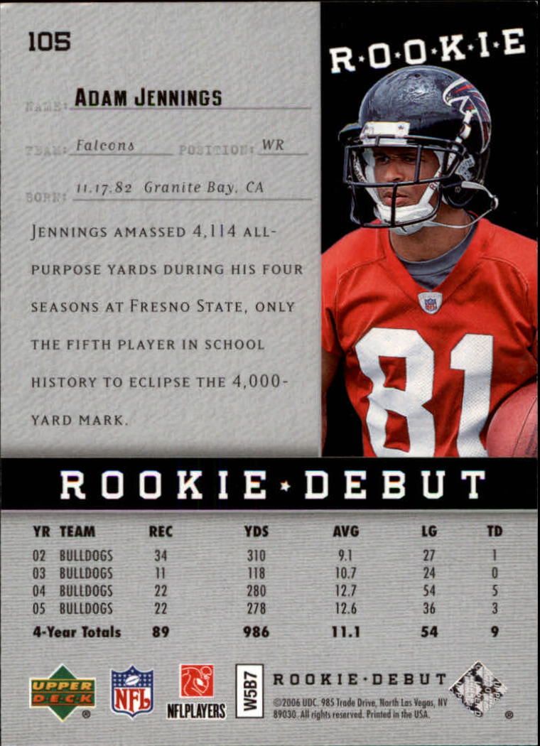 A1866- 2006 Upper Deck Rookie Debut FB +Inserts -You Pick- 15+ FREE US SHIP - Picture 199 of 359