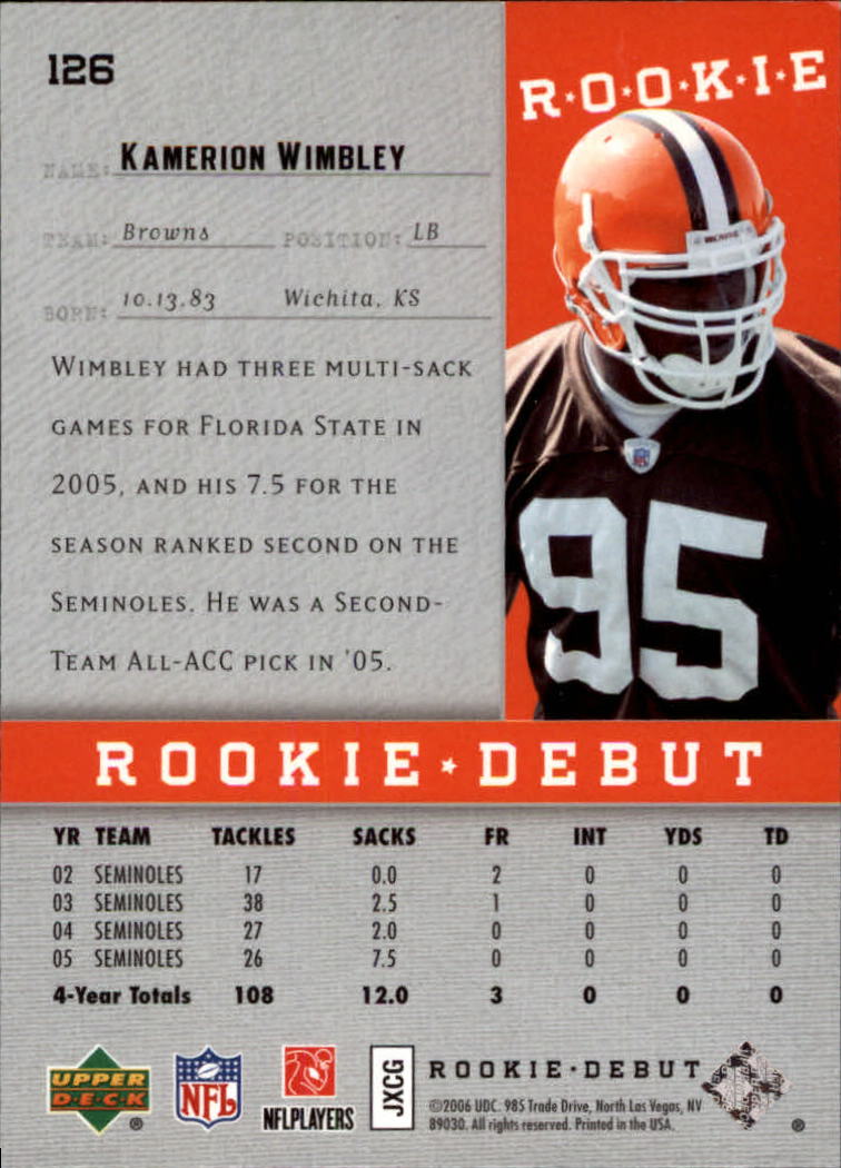 A1866- 2006 Upper Deck Rookie Debut FB +Inserts -You Pick- 15+ FREE US SHIP - Picture 217 of 359