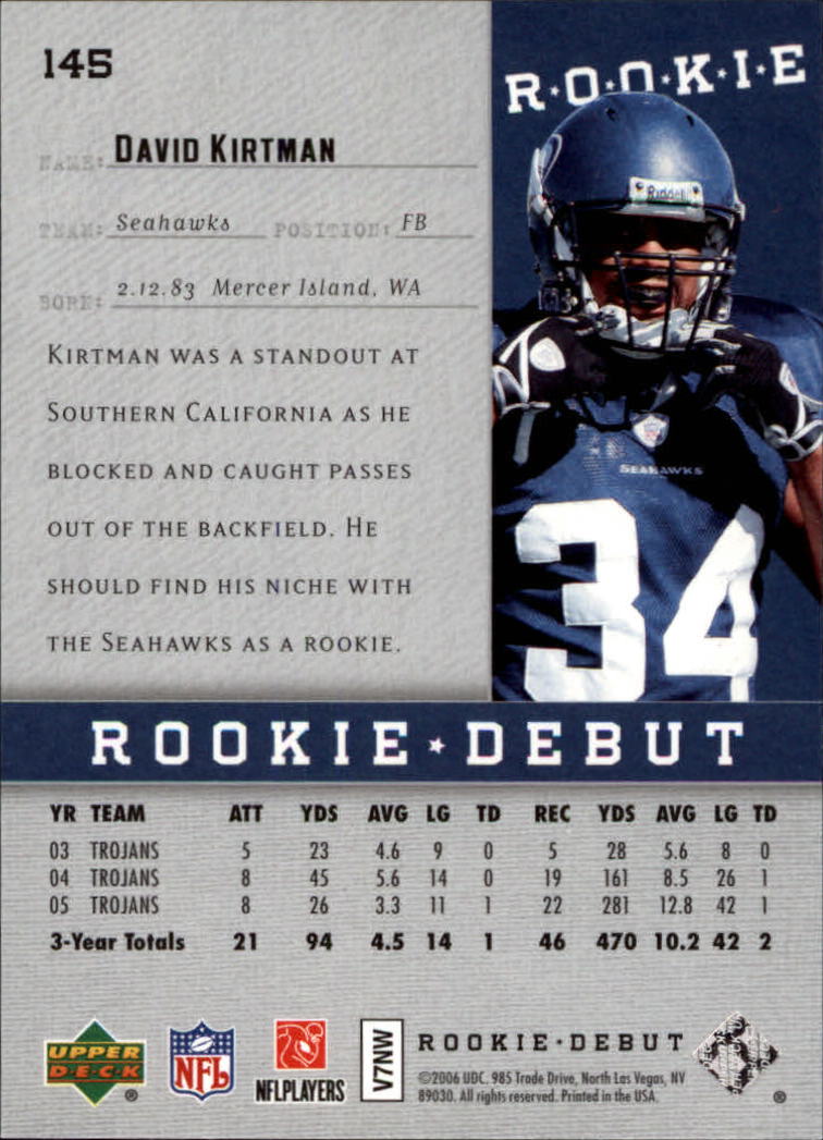 A1866- 2006 Upper Deck Rookie Debut FB +Inserts -You Pick- 15+ FREE US SHIP - Picture 241 of 359