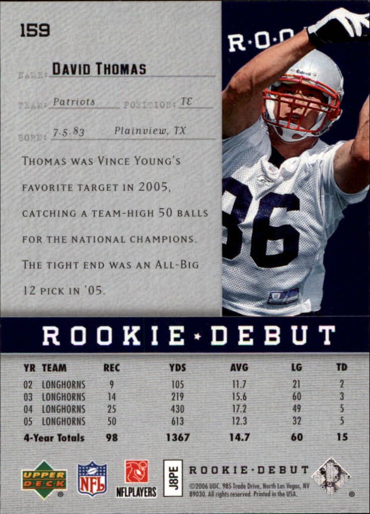 A1866- 2006 Upper Deck Rookie Debut FB +Inserts -You Pick- 15+ FREE US SHIP - Picture 259 of 359