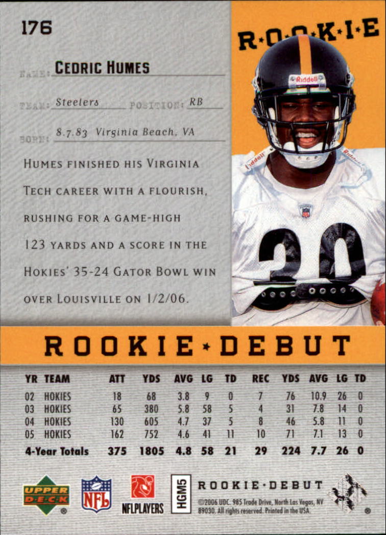 A1866- 2006 Upper Deck Rookie Debut FB +Inserts -You Pick- 15+ FREE US SHIP - Picture 277 of 359