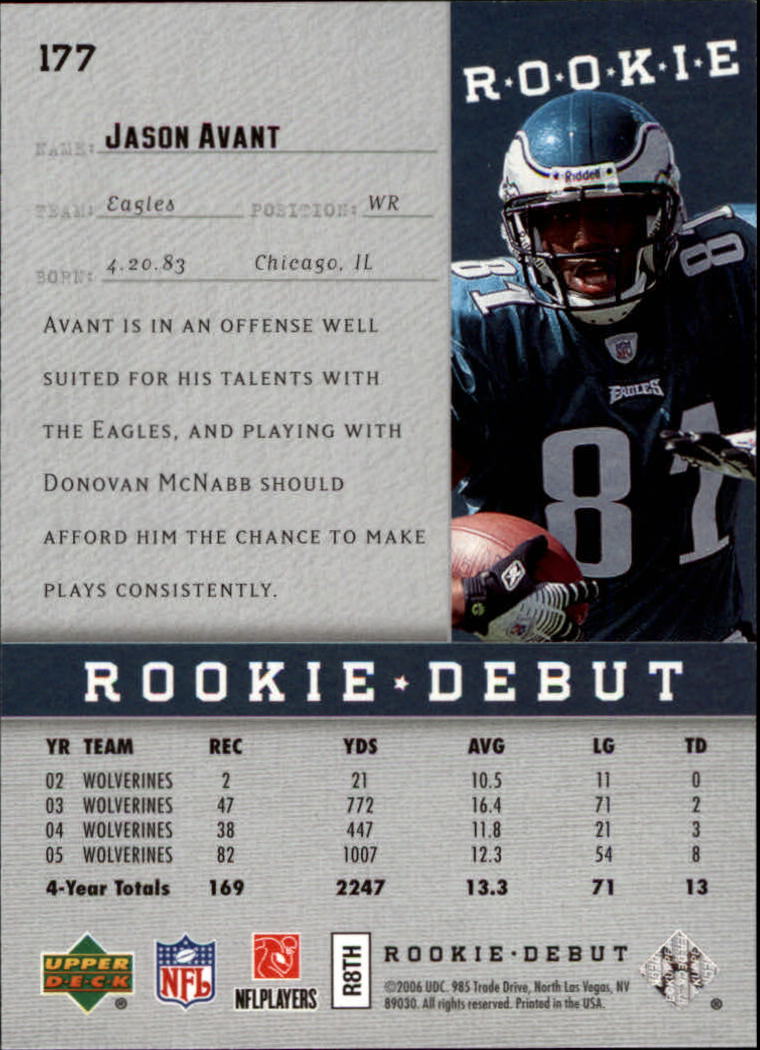 A1866- 2006 Upper Deck Rookie Debut FB +Inserts -You Pick- 15+ FREE US SHIP - Picture 279 of 359