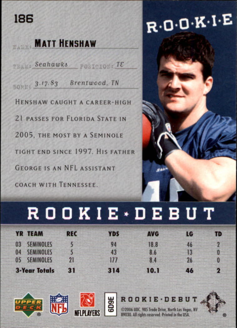 A1866- 2006 Upper Deck Rookie Debut FB +Inserts -You Pick- 15+ FREE US SHIP - Picture 289 of 359